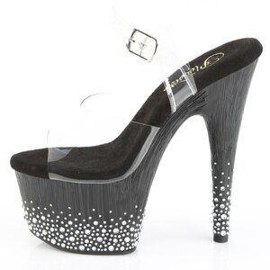 Black Rhinestone Platform Heels | 7" Heel for Pole Dancing & Nights Out